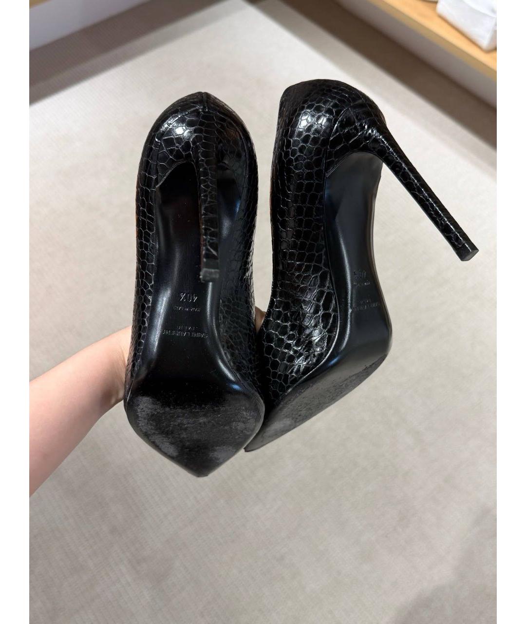 SAINT LAURENT Черные кожаные туфли, фото 5