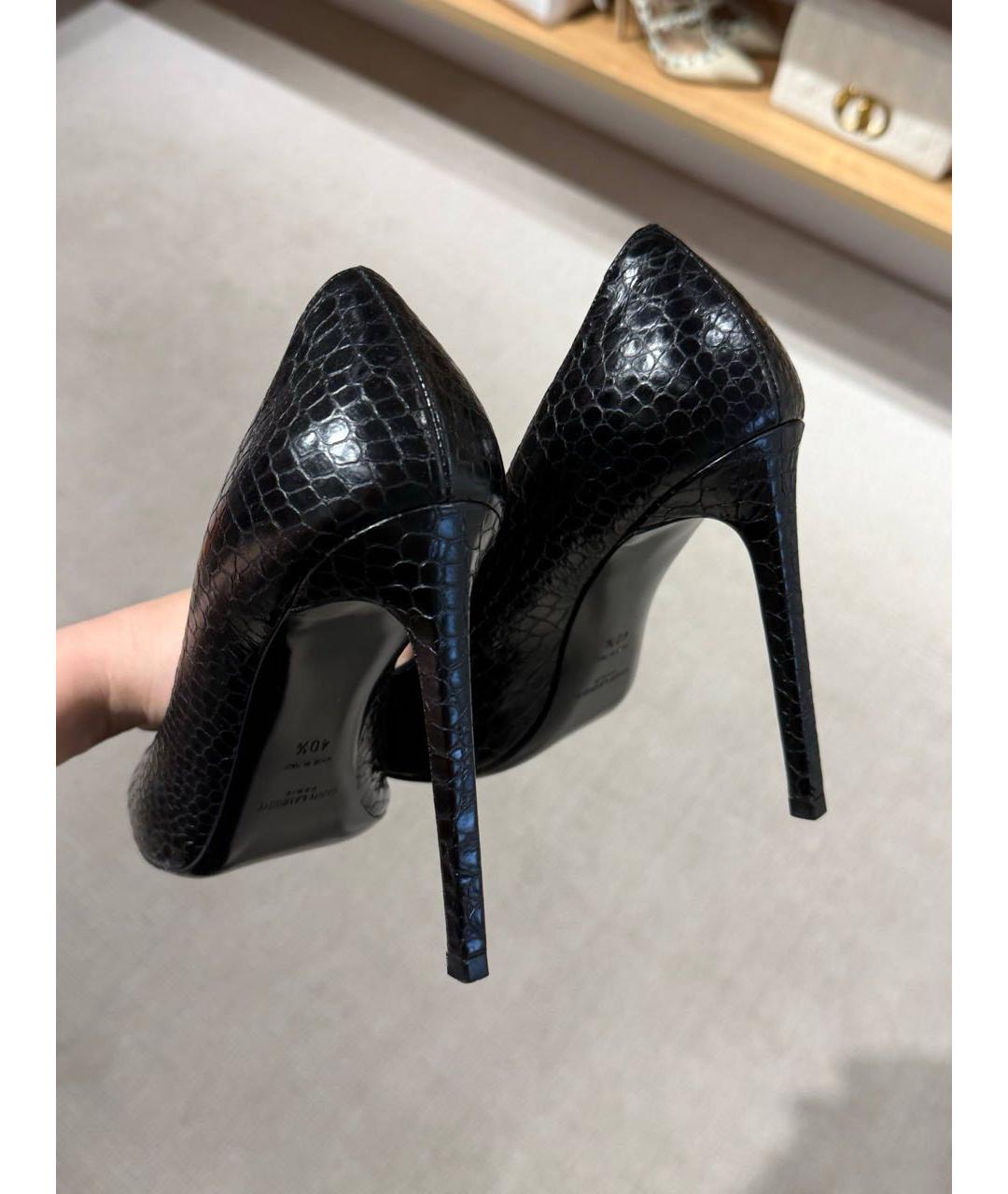 SAINT LAURENT Черные кожаные туфли, фото 6