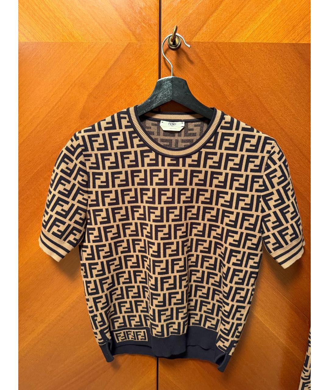 FENDI Коричневый вискозный костюм с юбками, фото 9