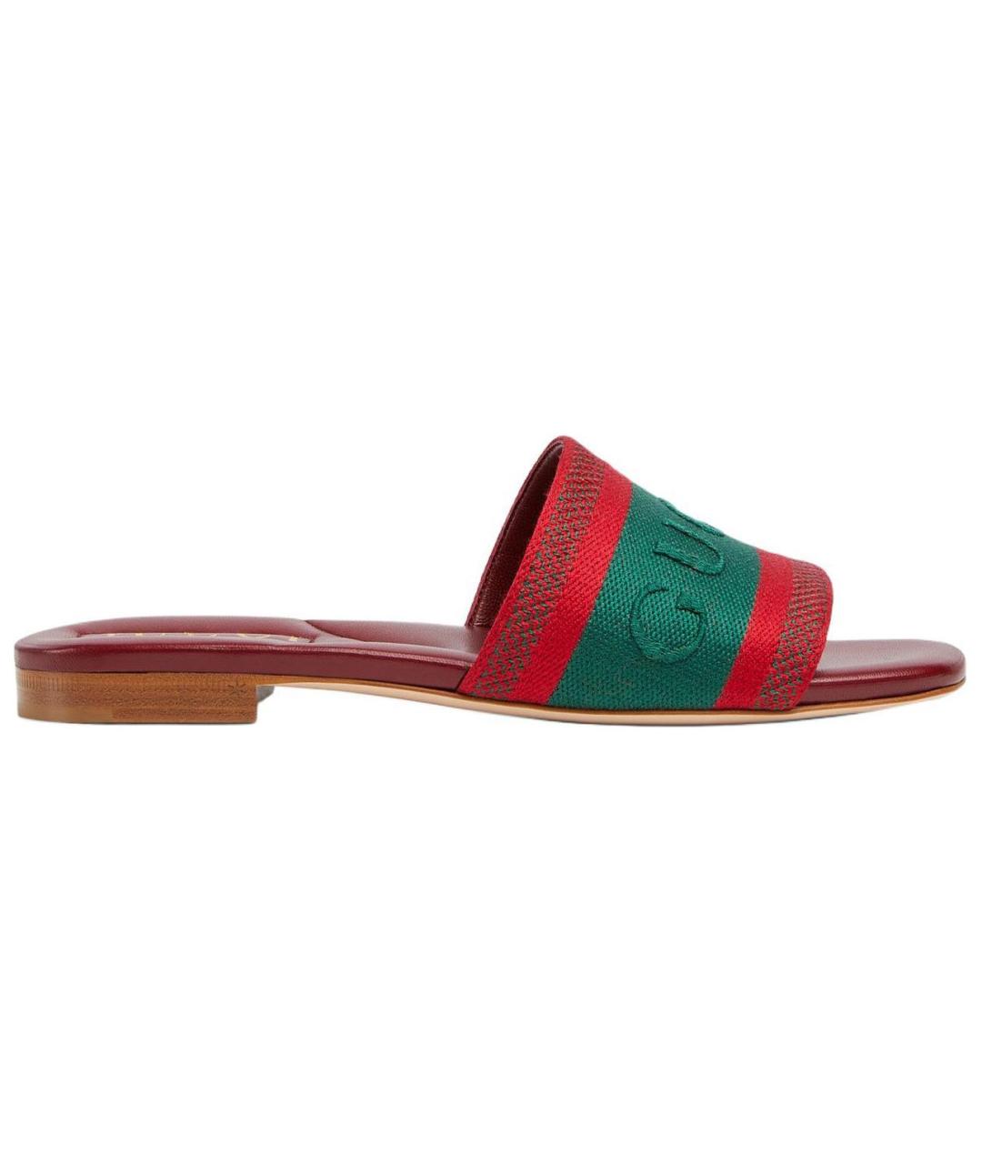 GUCCI Красные шлепанцы, фото 1