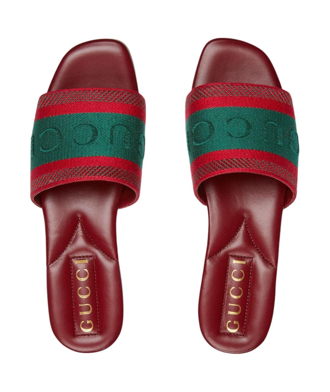 GUCCI Красные шлепанцы, фото 4