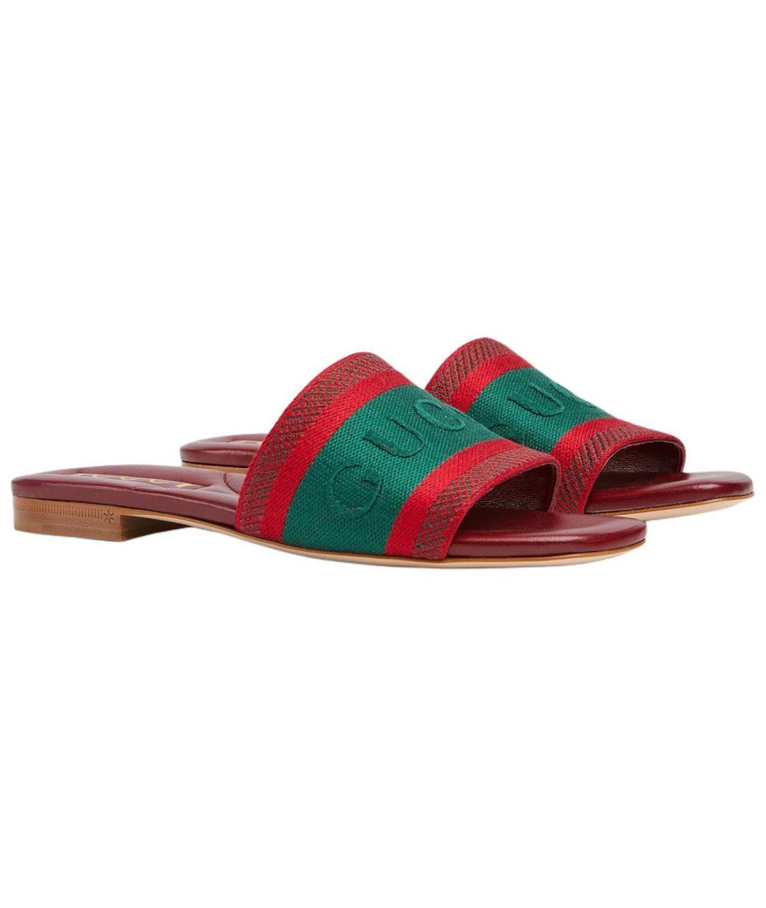 GUCCI Красные шлепанцы, фото 3