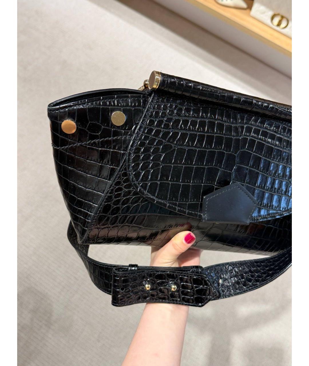 MAX MARA Черная кожаная сумка через плечо, фото 3