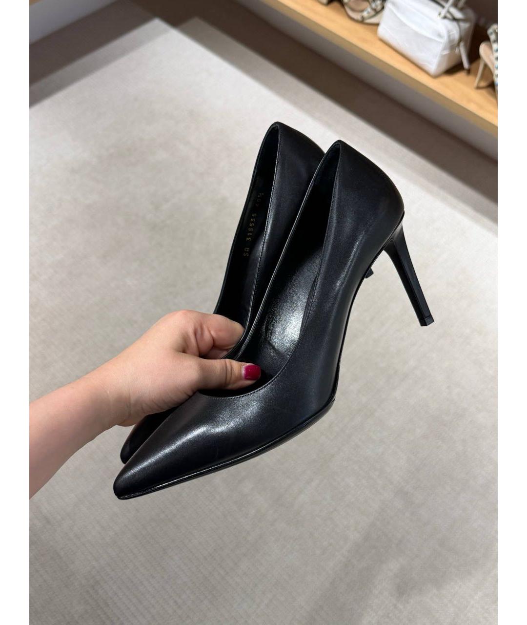 SAINT LAURENT Черные кожаные туфли, фото 7