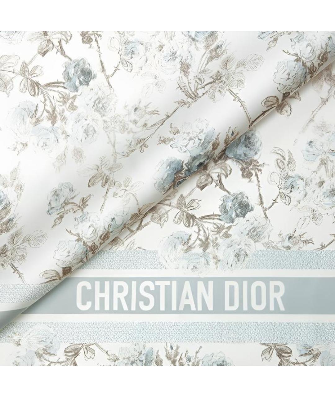 CHRISTIAN DIOR Голубой шелковый шарф, фото 2