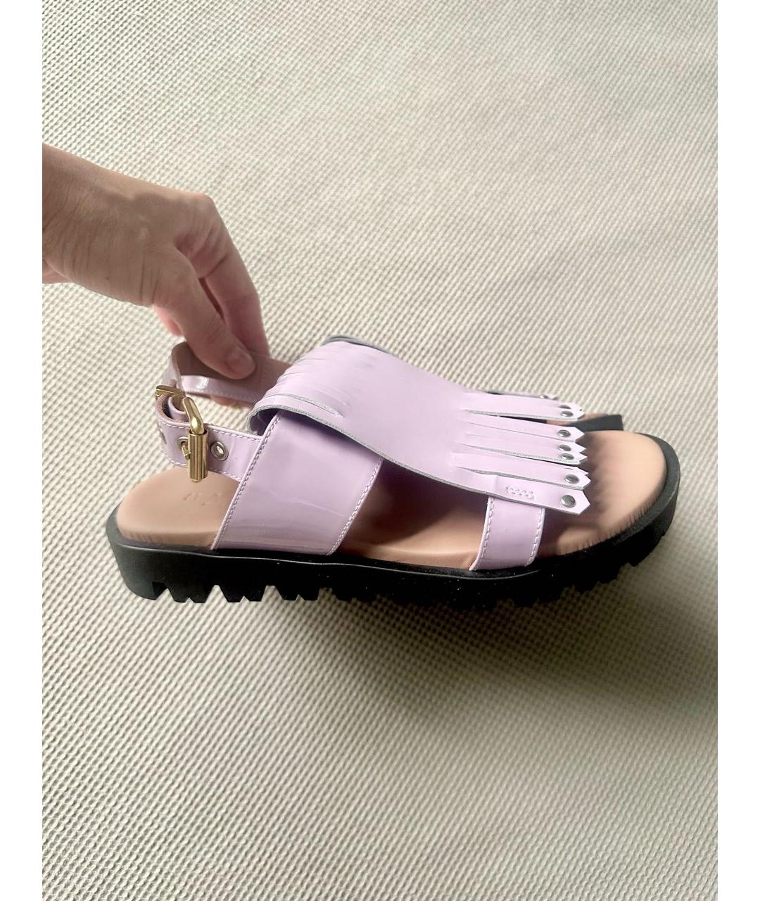 MARNI Фиолетовые сандалии из лакированной кожи, фото 4