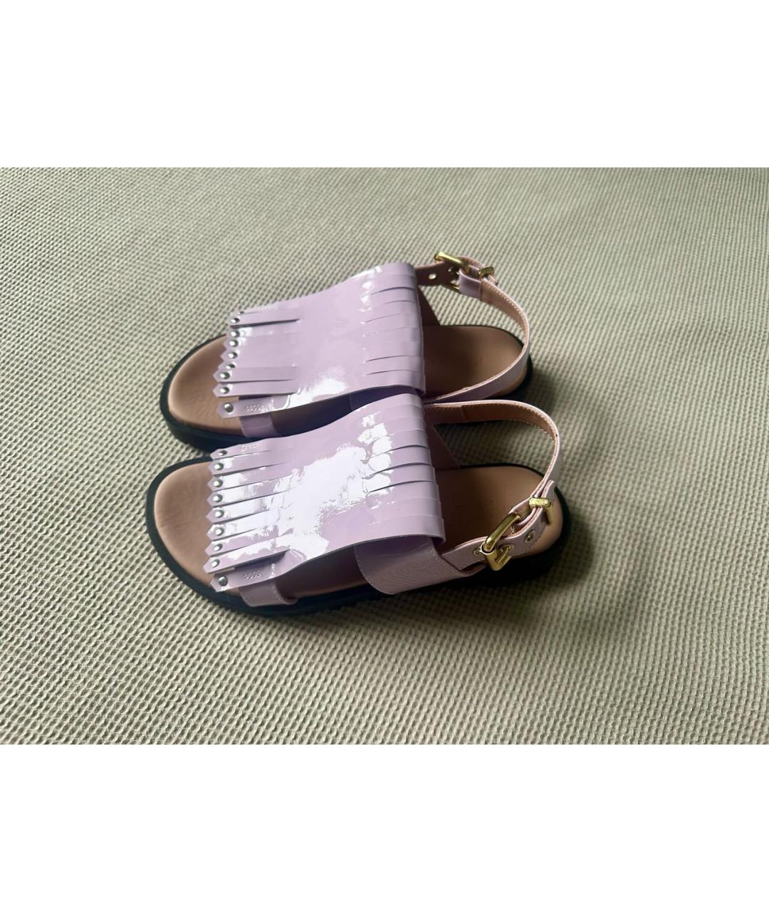 MARNI Фиолетовые сандалии из лакированной кожи, фото 2