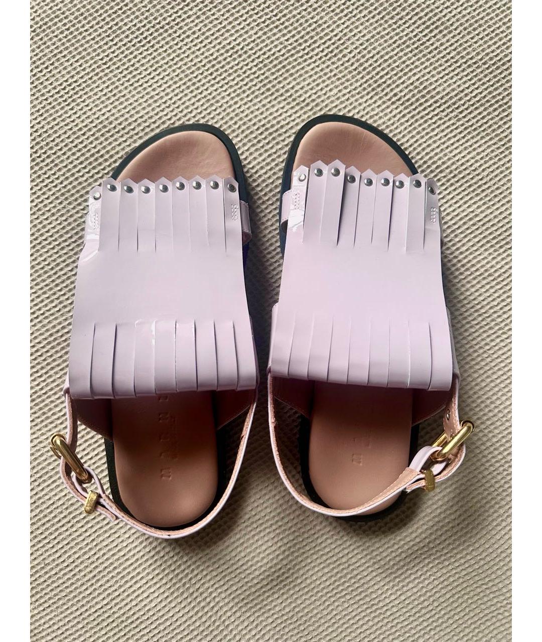 MARNI Фиолетовые сандалии из лакированной кожи, фото 3