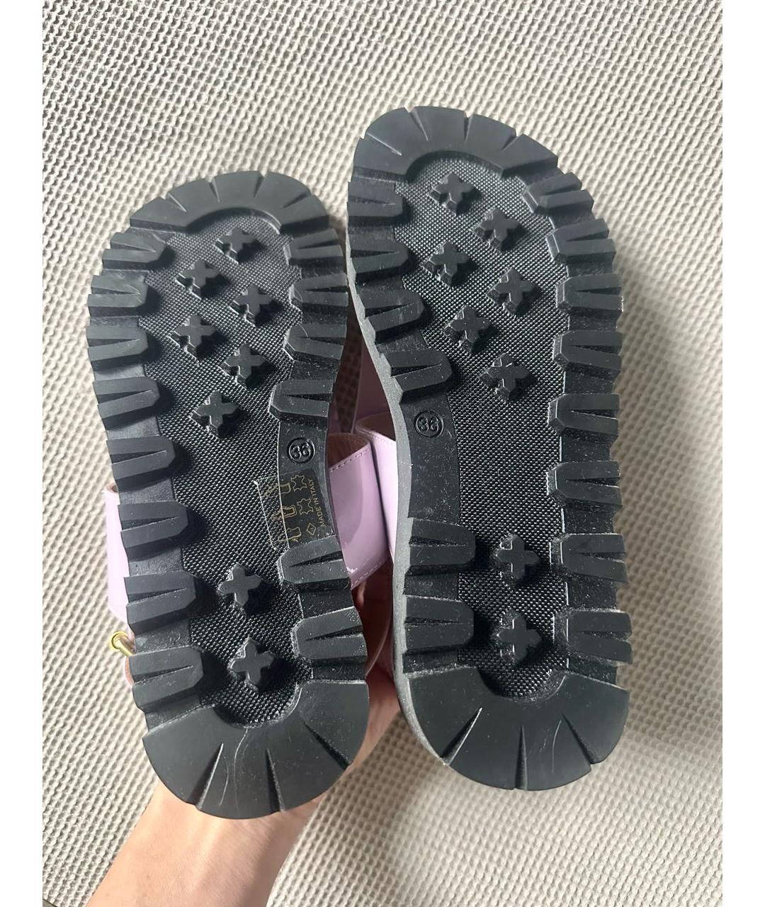 MARNI Фиолетовые сандалии из лакированной кожи, фото 5