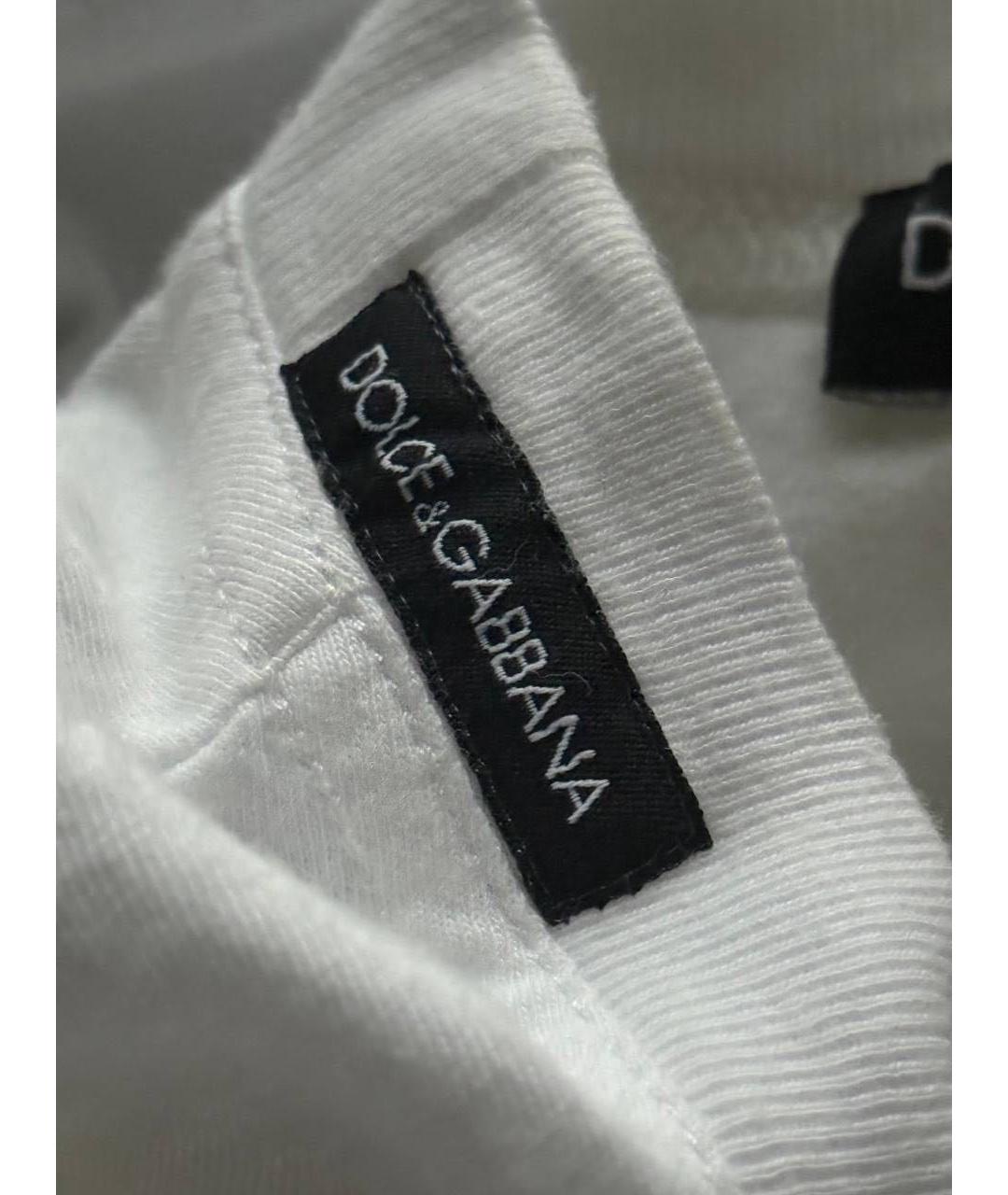 DOLCE&GABBANA Белая хлопковая футболка, фото 5