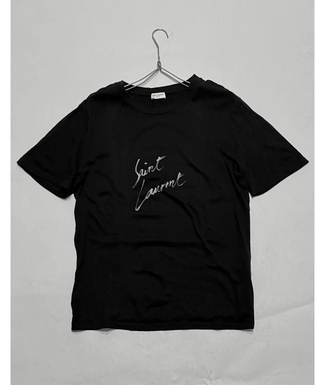 SAINT LAURENT Черная хлопковая футболка, фото 6