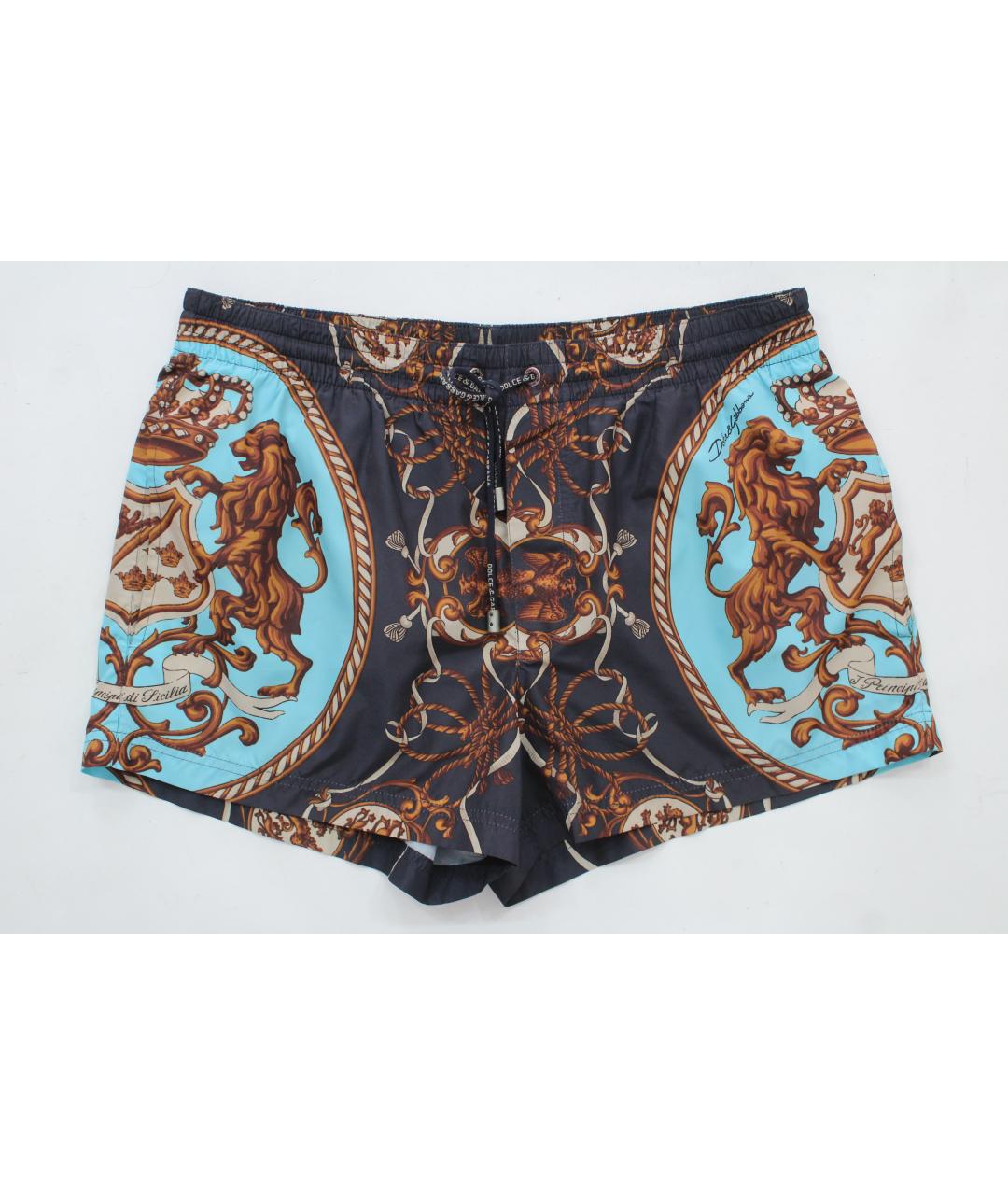 DOLCE&GABBANA Мульти полиэстеровые шорты, фото 9