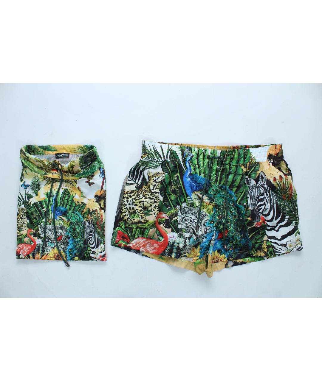 DOLCE&GABBANA Мульти полиэстеровые шорты, фото 2