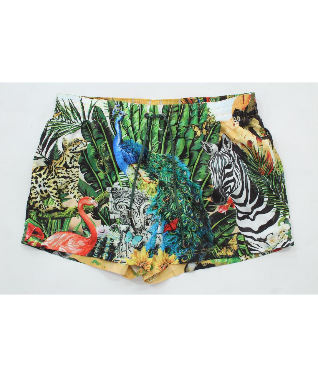 DOLCE&GABBANA Мульти полиэстеровые шорты, фото 8