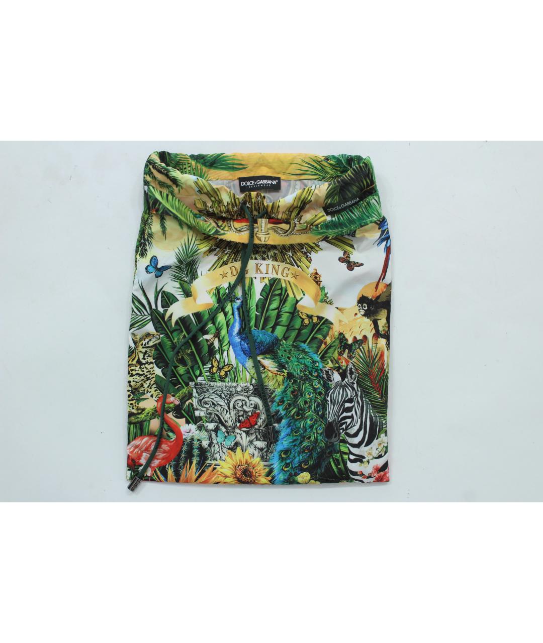 DOLCE&GABBANA Мульти полиэстеровые шорты, фото 6