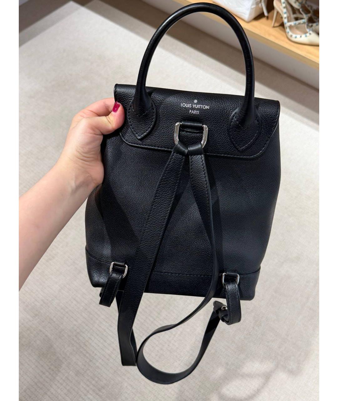 LOUIS VUITTON Черный кожаный рюкзак, фото 4