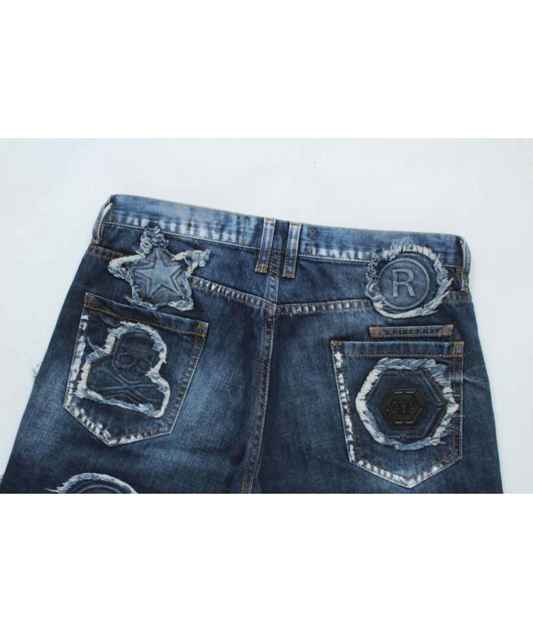 PHILIPP PLEIN Синие хлопковые шорты, фото 8
