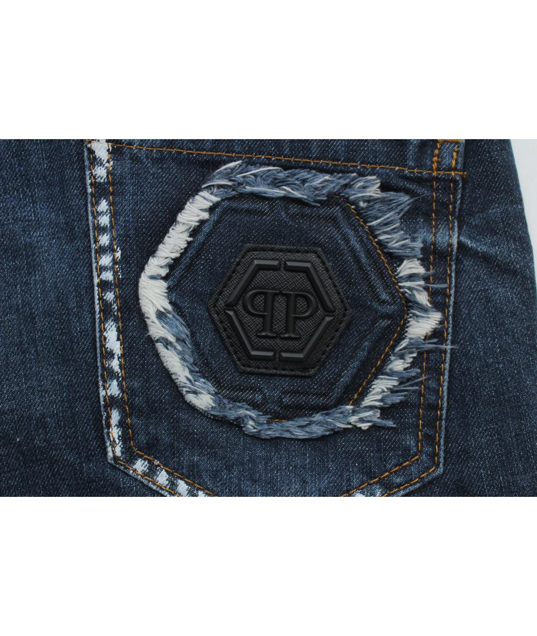 PHILIPP PLEIN Синие хлопковые шорты, фото 9
