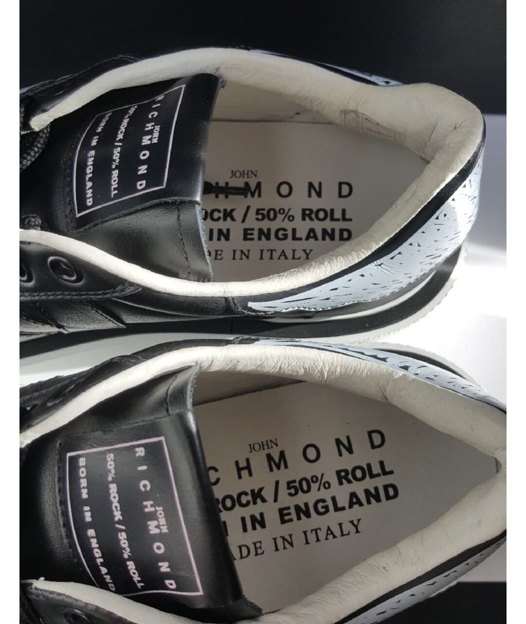 JOHN RICHMOND Черные кожаные низкие кроссовки / кеды, фото 6