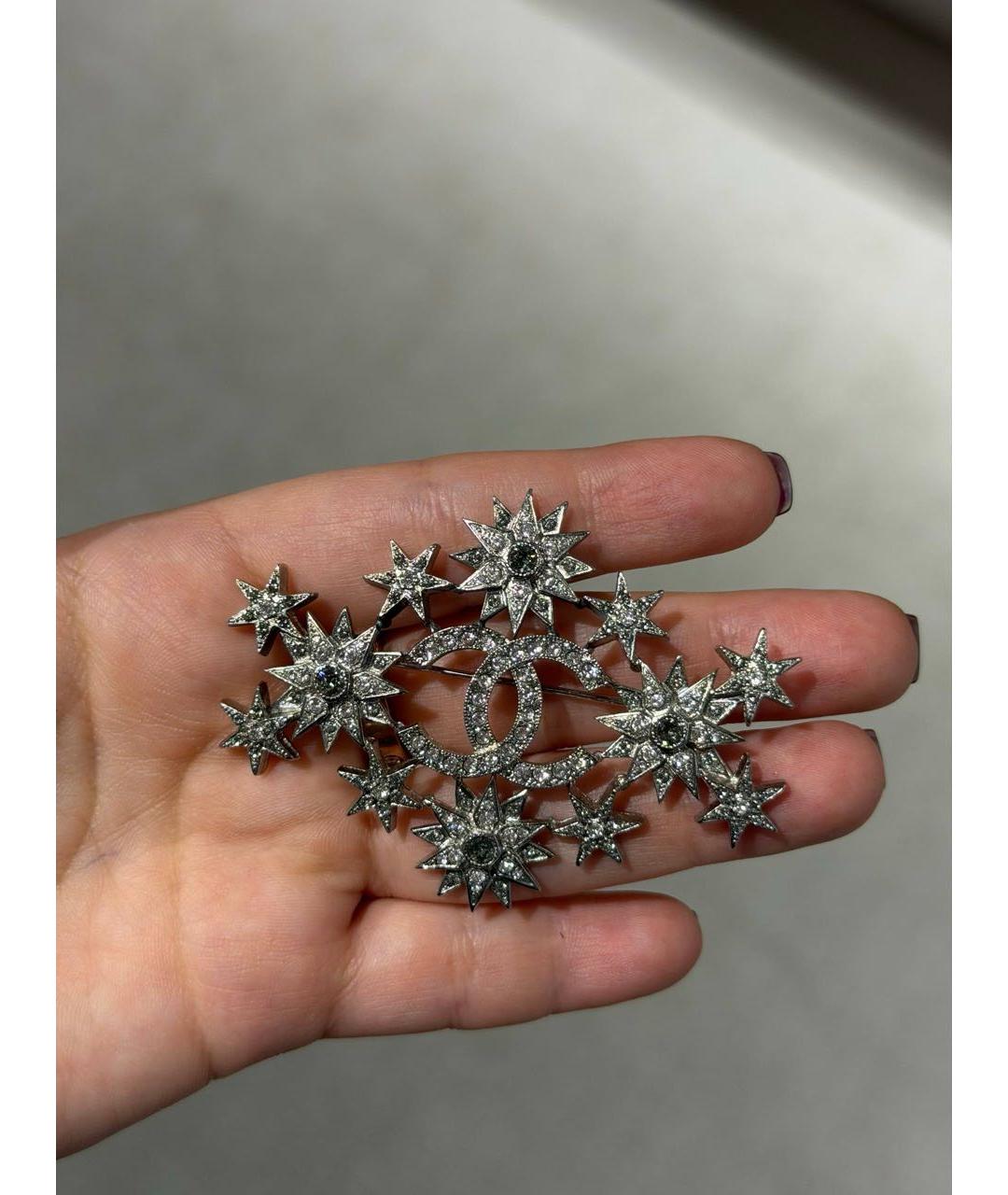 CHANEL Серебряная металлическая булавка / брошь, фото 4
