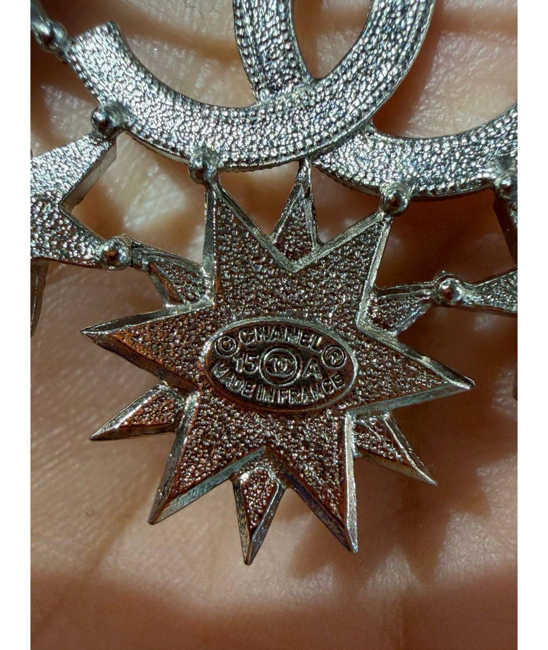 CHANEL Серебряная металлическая булавка / брошь, фото 6