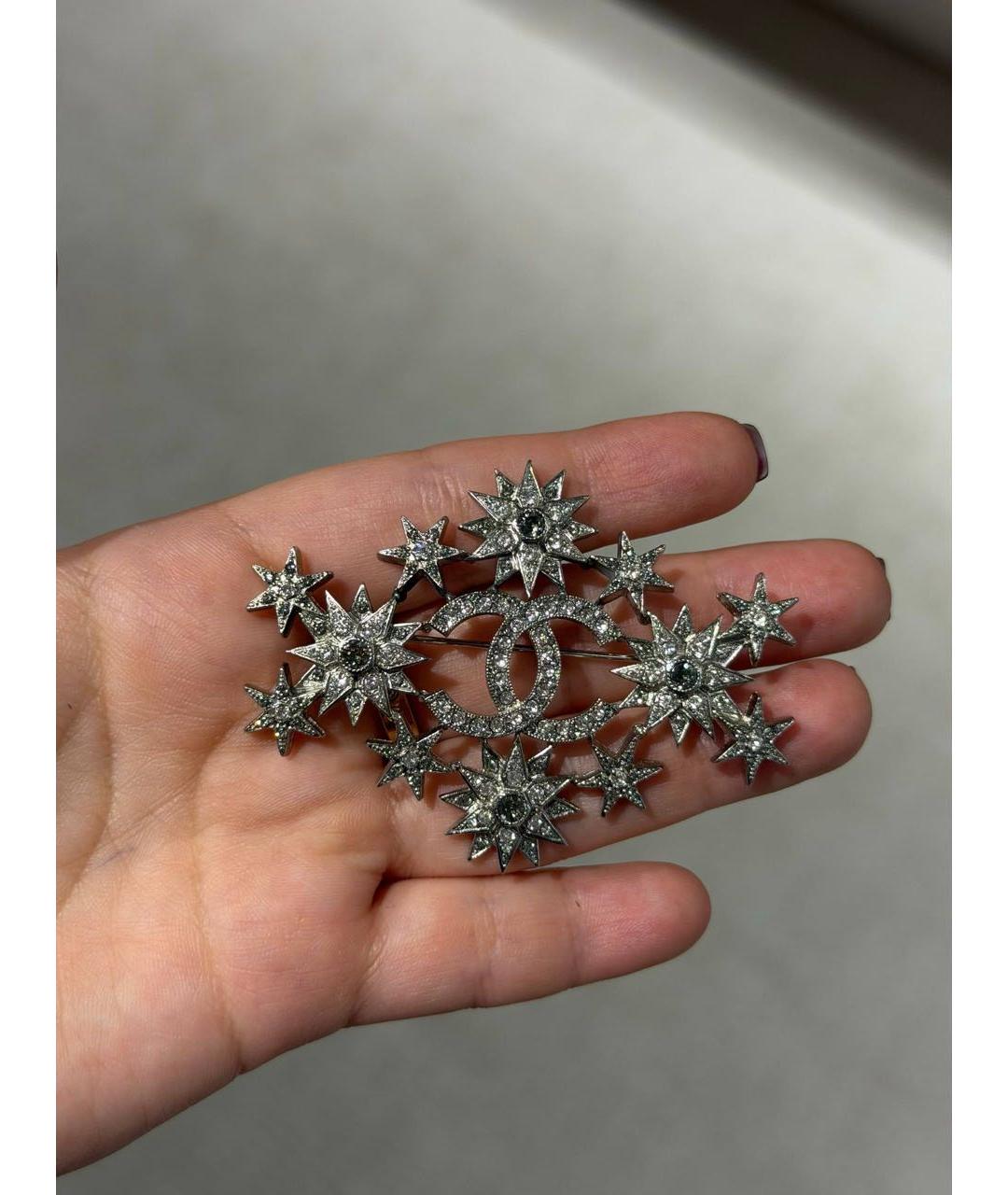 CHANEL Серебряная металлическая булавка / брошь, фото 3