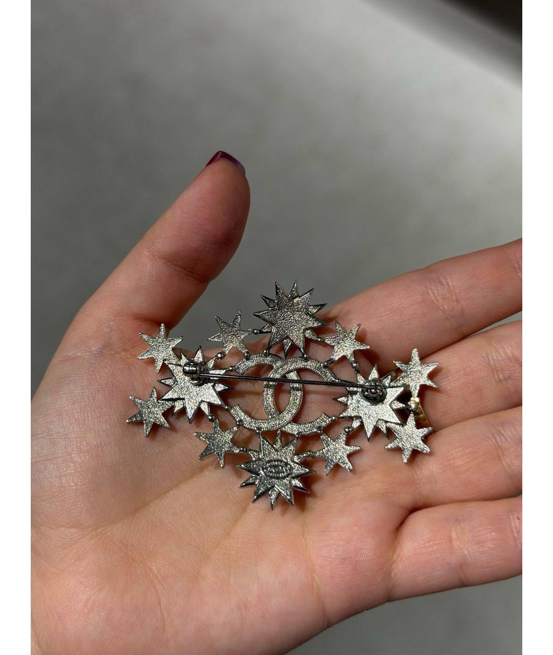 CHANEL Серебряная металлическая булавка / брошь, фото 5