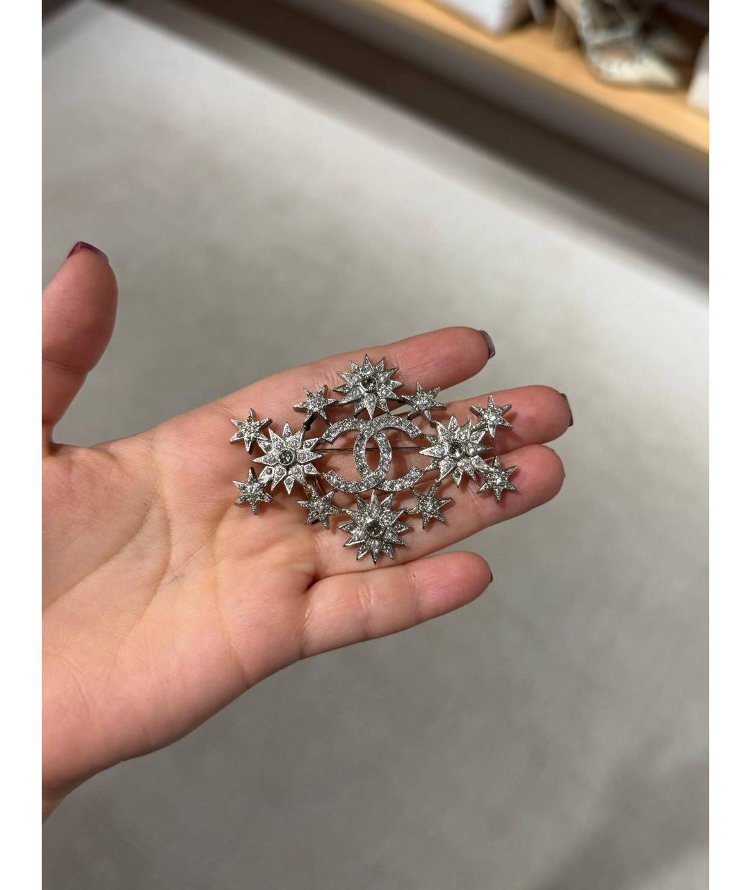 CHANEL Серебряная металлическая булавка / брошь, фото 7