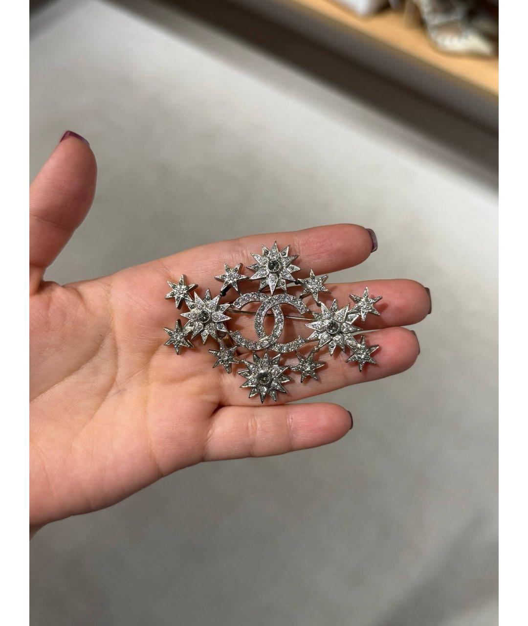 CHANEL Серебряная металлическая булавка / брошь, фото 2