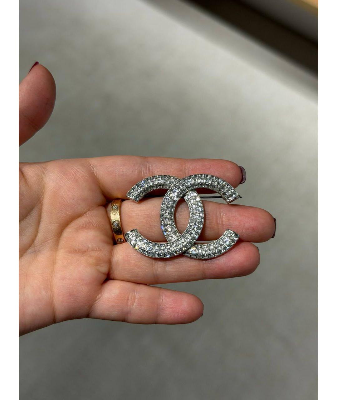 CHANEL Серебряная металлическая булавка / брошь, фото 3