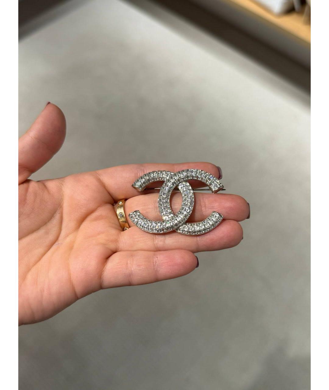 CHANEL Серебряная металлическая булавка / брошь, фото 7