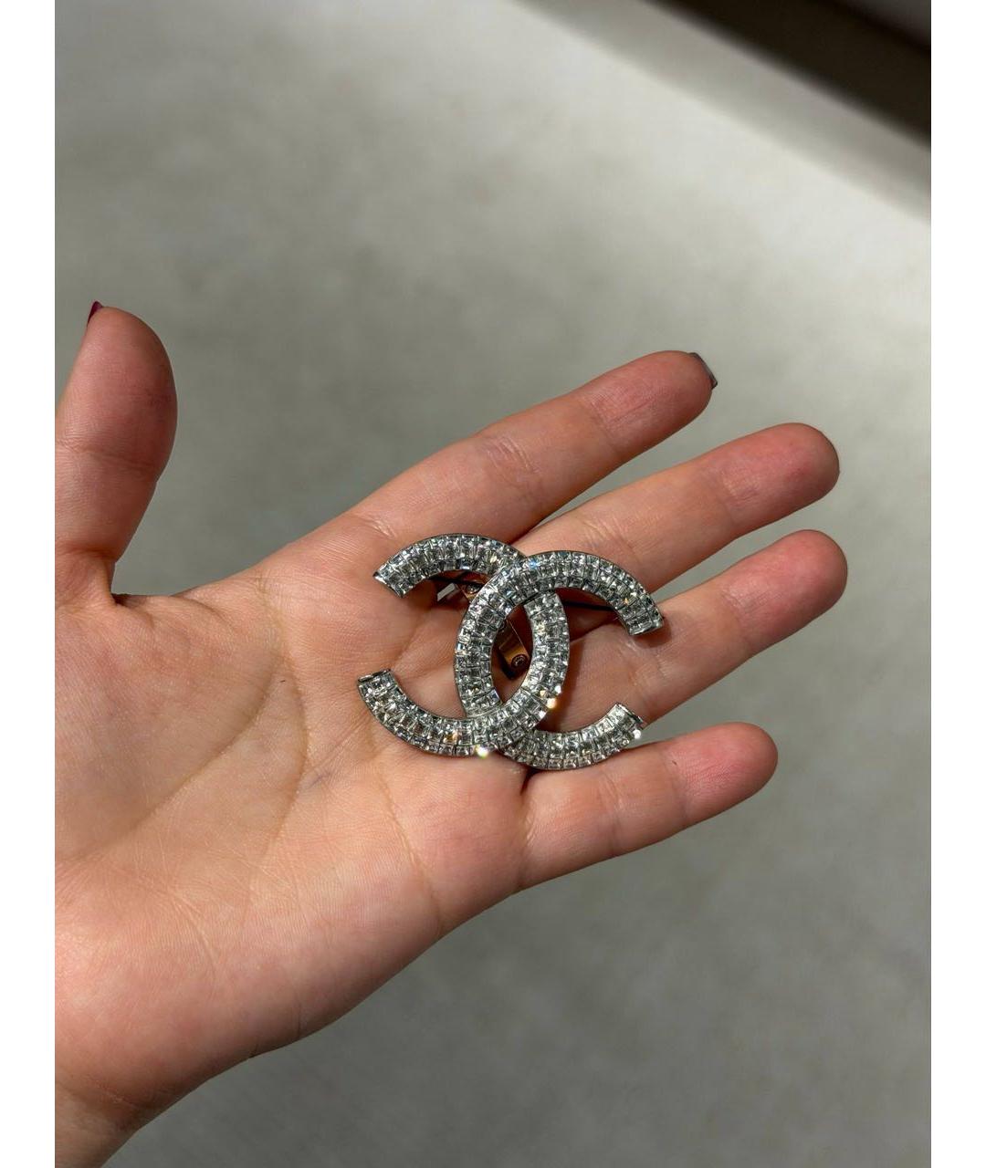 CHANEL Серебряная металлическая булавка / брошь, фото 4