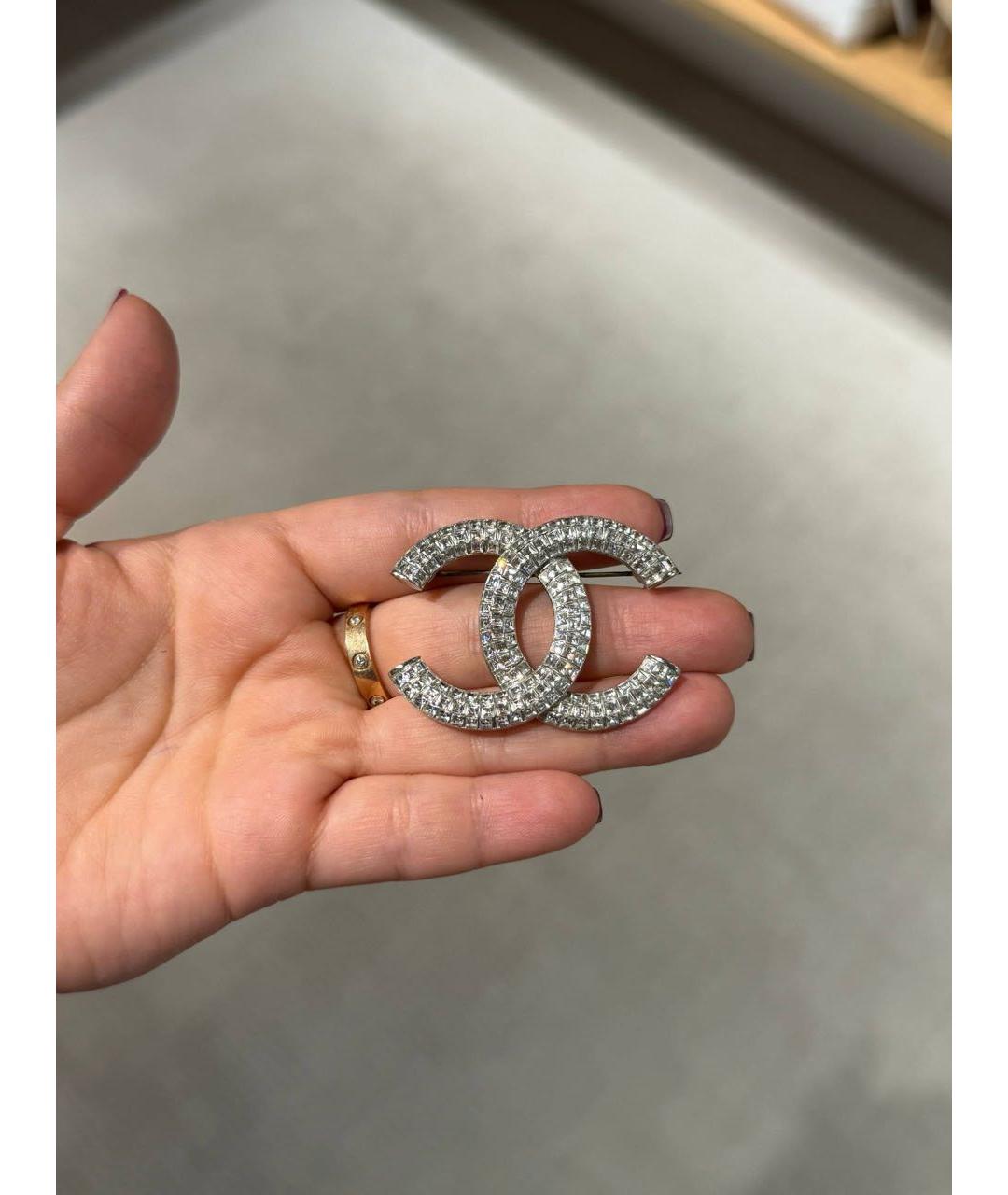 CHANEL Серебряная металлическая булавка / брошь, фото 2