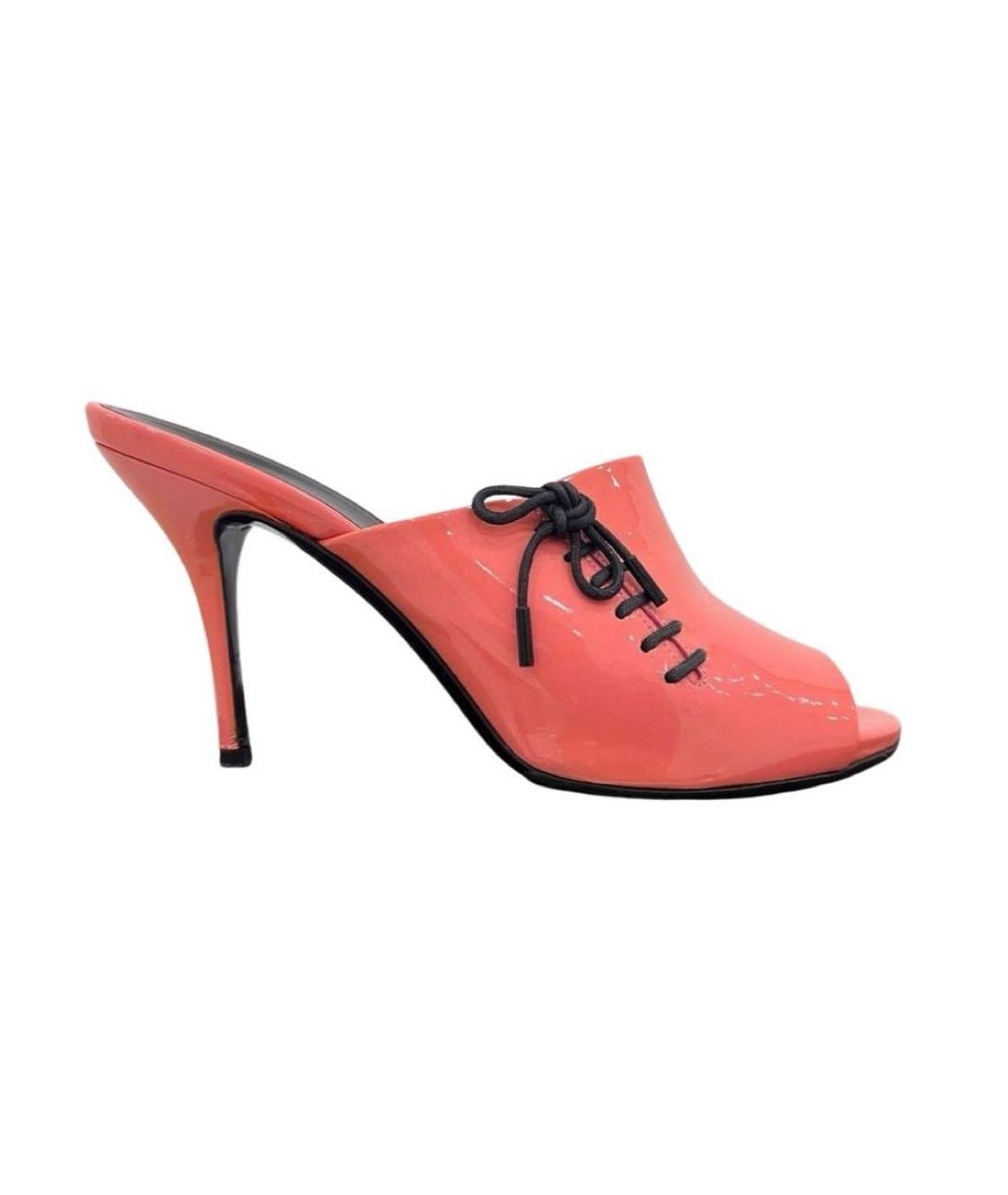 GUCCI Коралловые босоножки из лакированной кожи, фото 8