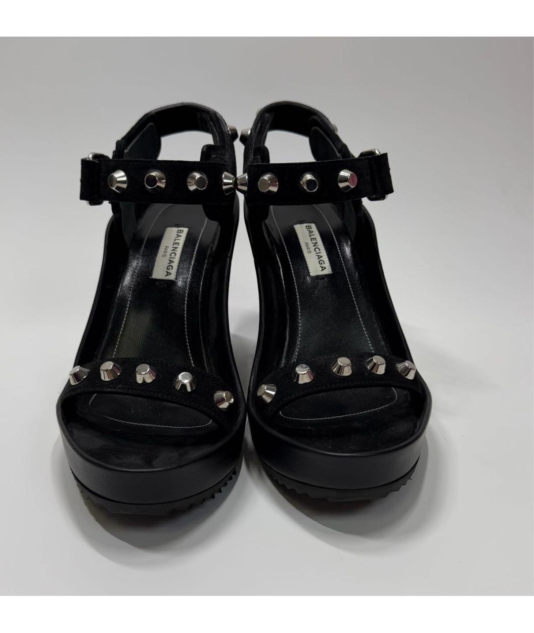 BALENCIAGA Черные кожаные босоножки, фото 3