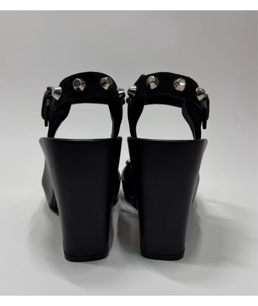 BALENCIAGA Черные кожаные босоножки, фото 4