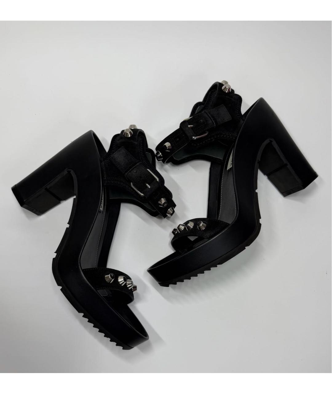 BALENCIAGA Черные кожаные босоножки, фото 6