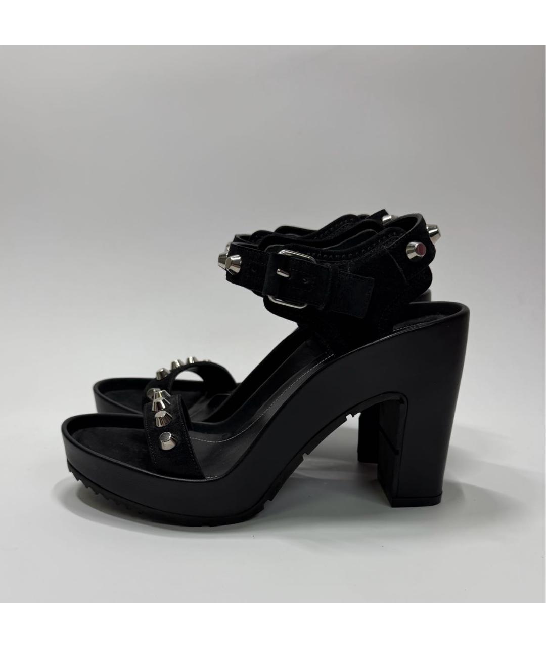 BALENCIAGA Черные кожаные босоножки, фото 7