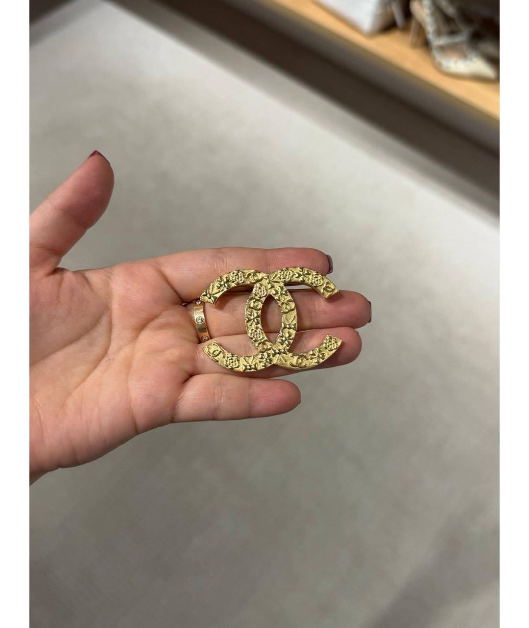 CHANEL Золотая металлическая булавка / брошь, фото 6