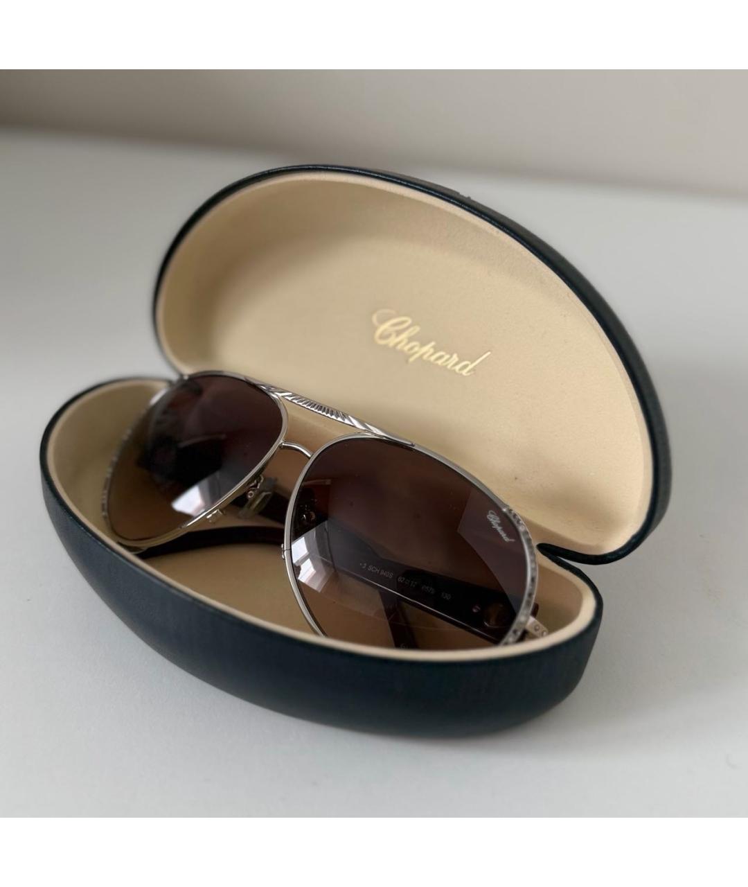CHOPARD Коричневые металлические солнцезащитные очки, фото 4