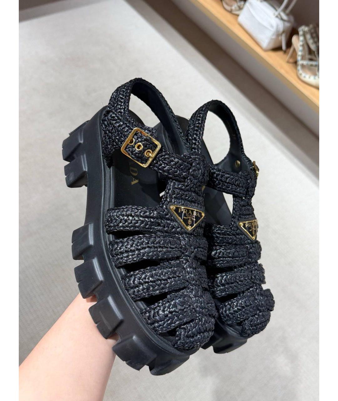 PRADA Черные сандалии, фото 3