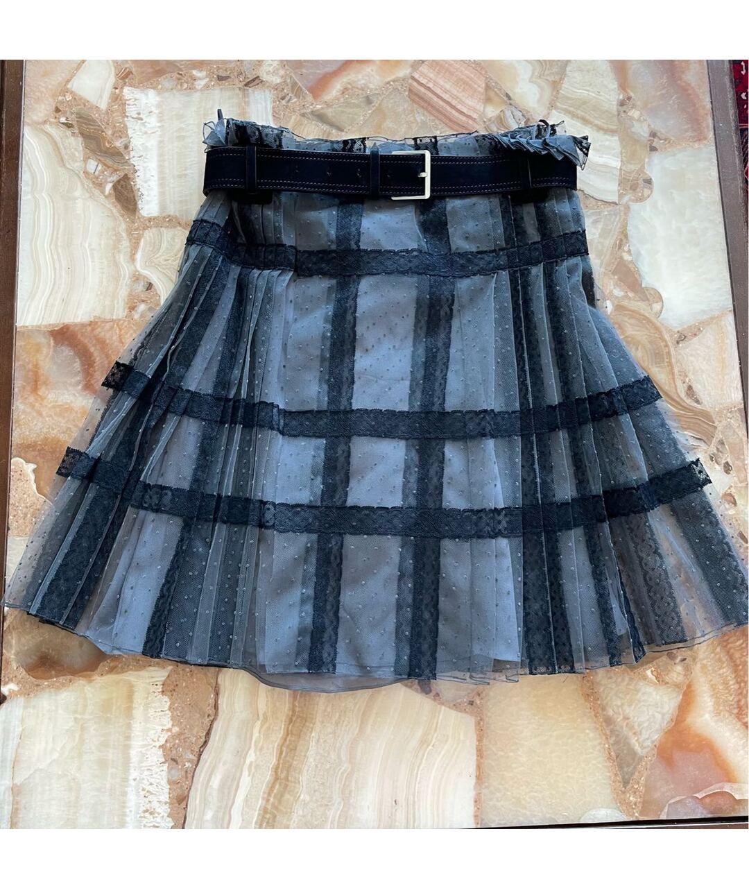 CHRISTIAN DIOR PRE-OWNED Антрацитовая шелковая юбка мини, фото 6
