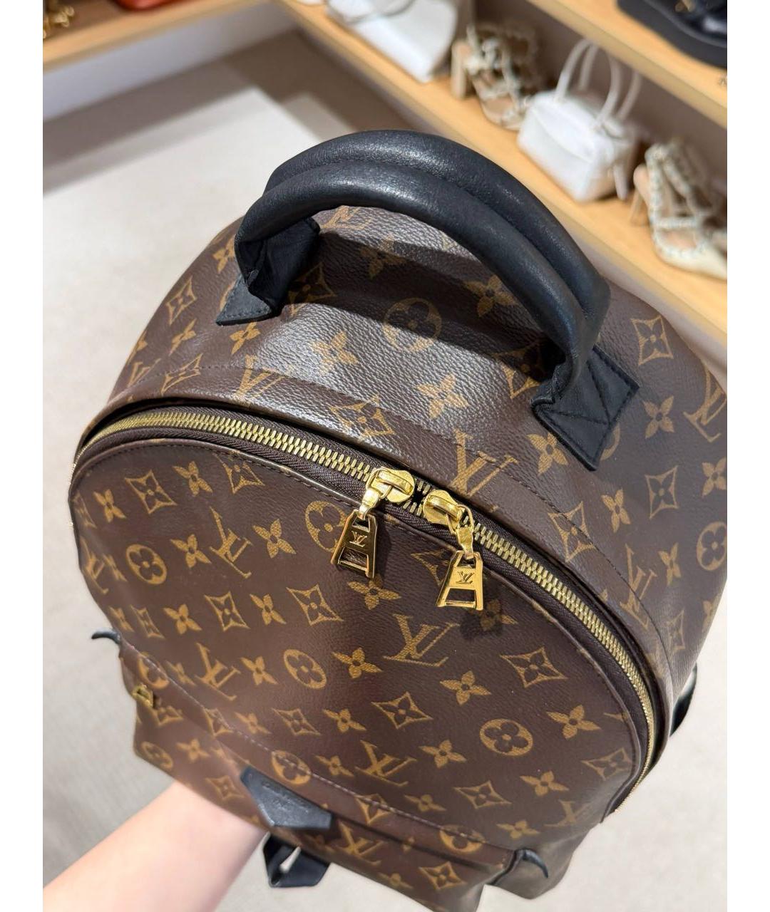 LOUIS VUITTON Коричневый кожаный рюкзак, фото 3