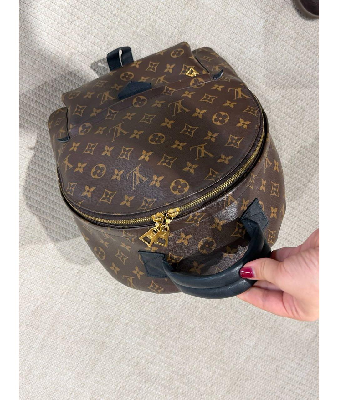 LOUIS VUITTON Коричневый кожаный рюкзак, фото 6