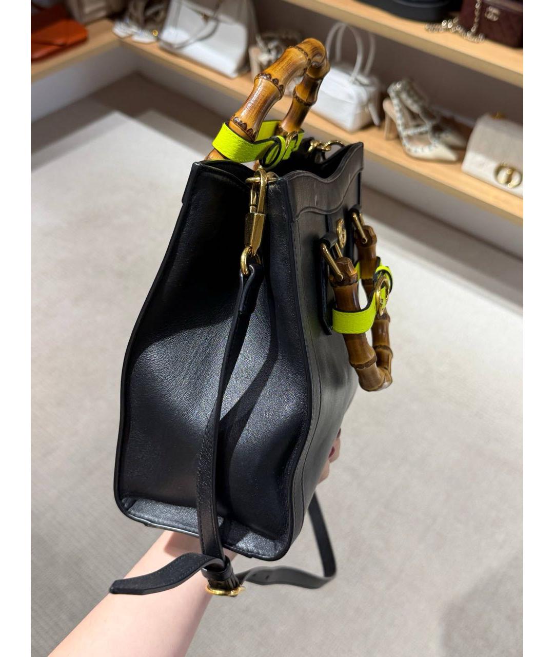 GUCCI Черная кожаная сумка через плечо, фото 4