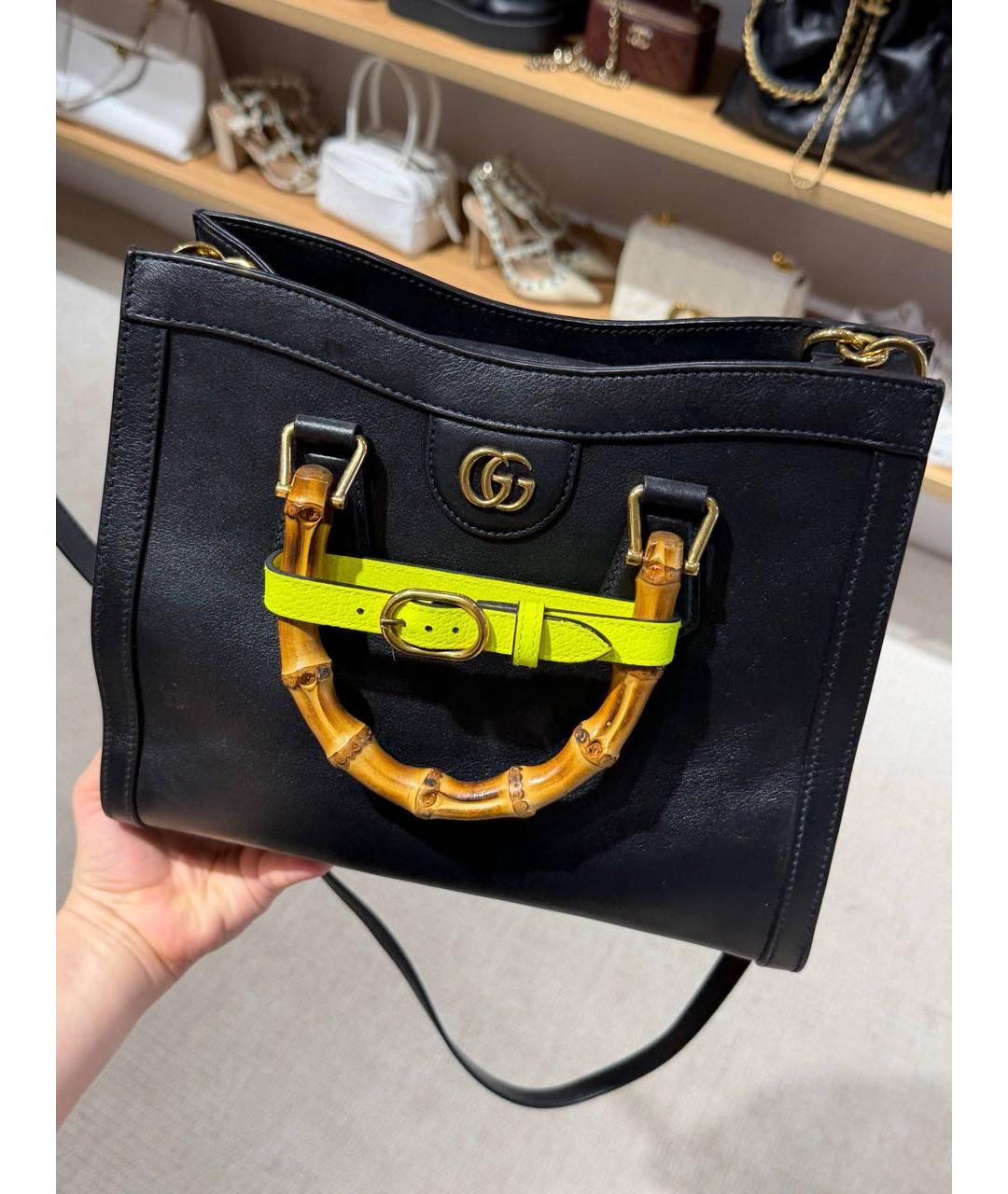GUCCI Черная кожаная сумка через плечо, фото 2