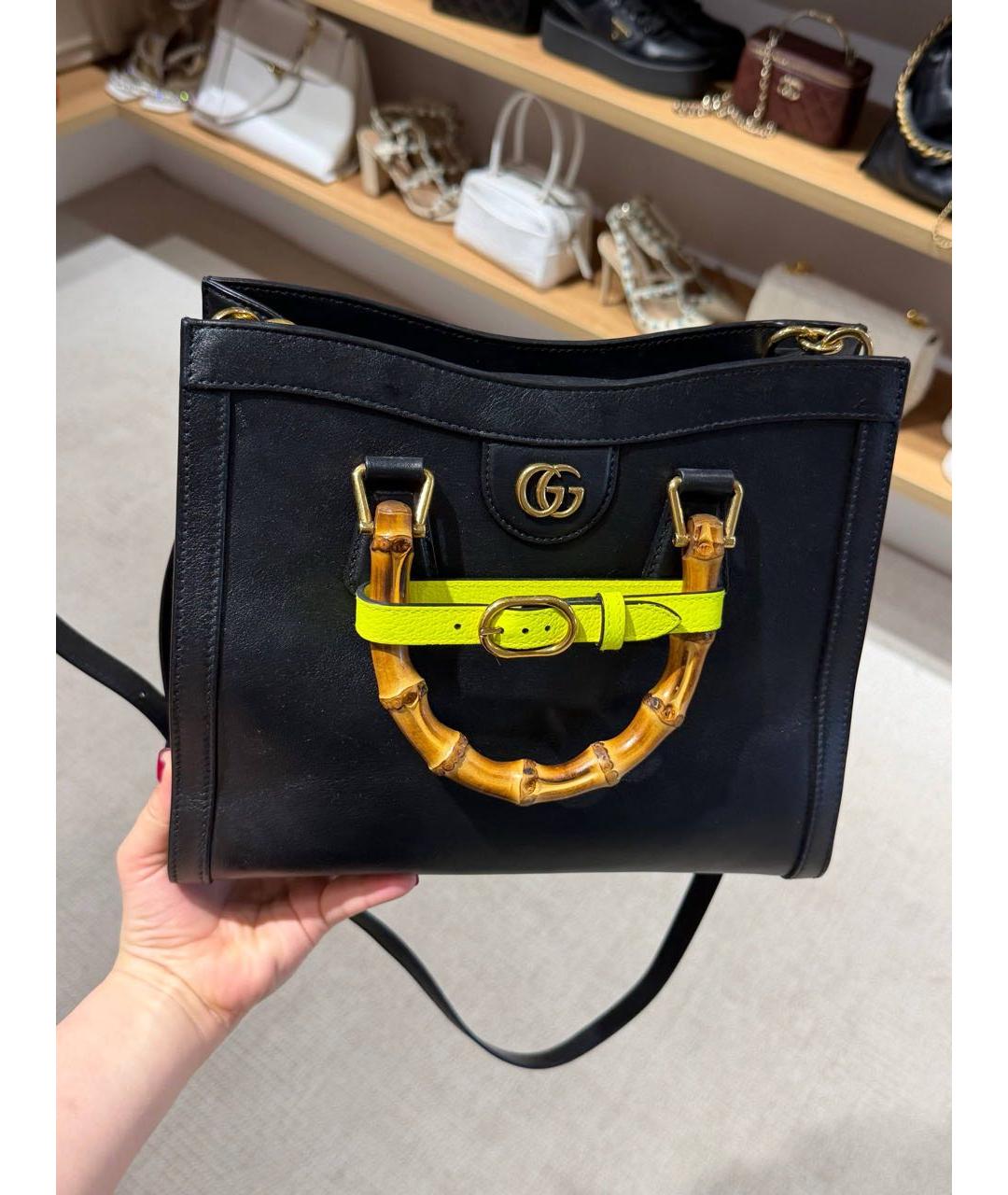 GUCCI Черная кожаная сумка через плечо, фото 7