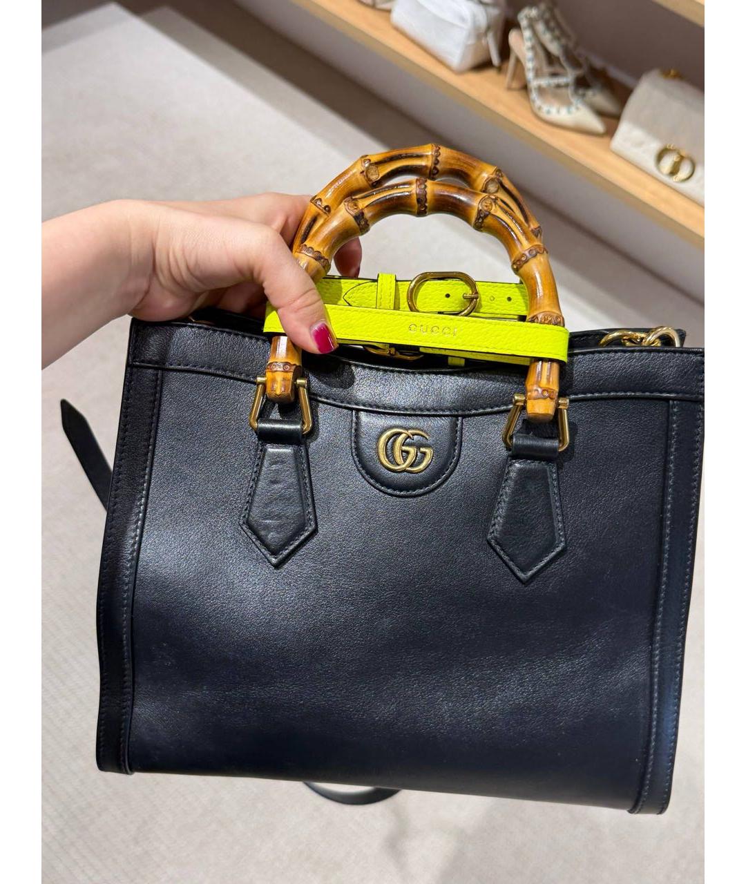 GUCCI Черная кожаная сумка через плечо, фото 3