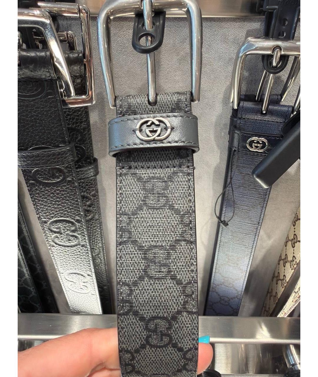 GUCCI Серый ремень, фото 4