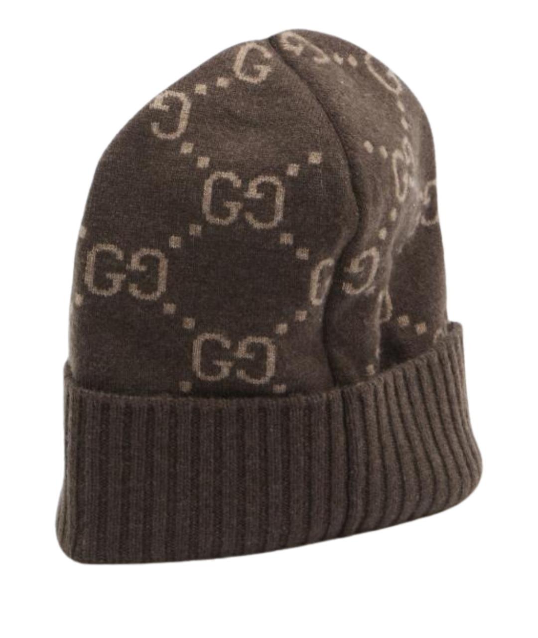 GUCCI Коричневая кашемировая шапка, фото 3